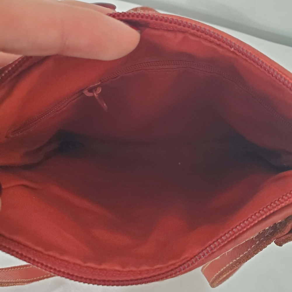 Fossil Mini Crossbody Bag Red Suede Women's Bag - Picture 6 of 9